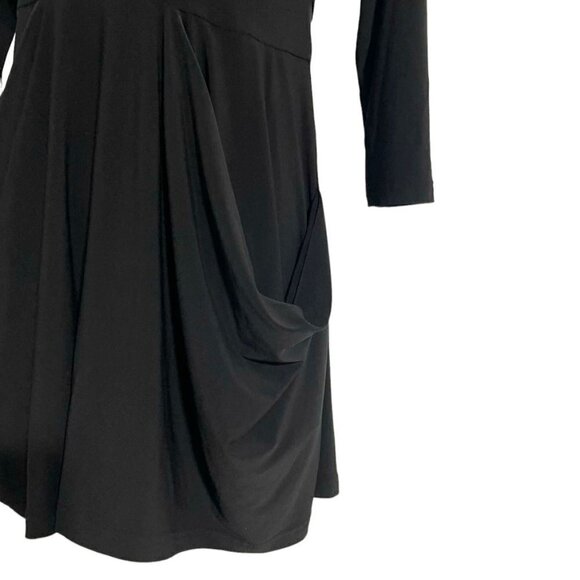 Sympli 2  Top Blouse Tunic Slinky Liquid Black Pockets Lagenlook Boho - Picture 3 of 8